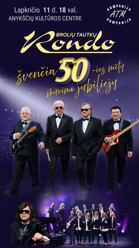 Koncertas „BROLIŲ TAUTKŲ RONDO švenčia 50 – IES METŲ ĮKŪRIMO JUBILIEJŲ“ plakatas