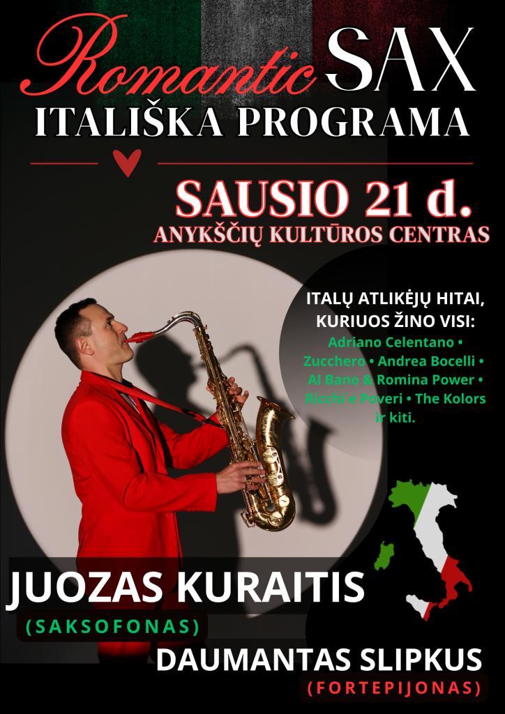 „ROMANTIC SAX“ – ITALIŠKA PROGRAMA / JUOZAS KURAITIS (saksofonas)